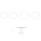 Mesa Tulipán Saarinen, redonda, 74 cm de altura, en cerámica mate Florim Statuario - Escarlata Viadurini