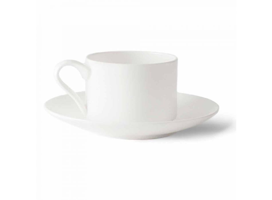 Tazas de té apilables Servicio de desayuno 14 Piezas en Porcelana - Romilda Viadurini