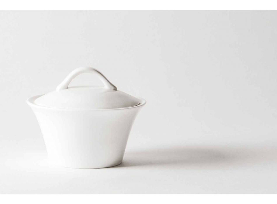 Tazas de té apilables Servicio de desayuno 14 Piezas en Porcelana - Romilda Viadurini