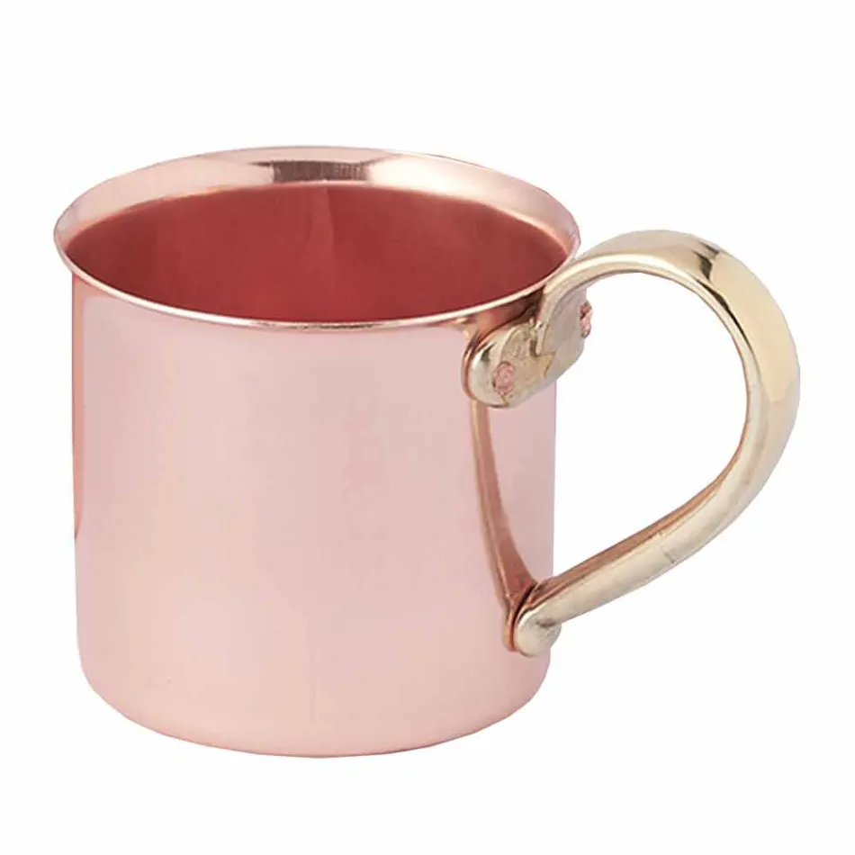 Tazas de Cobre Martillado a Mano con Asa 6 Piezas Made in Italy - Giambattista Viadurini