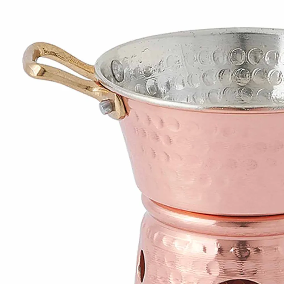 Cacerola de Cobre Estañado a Mano con Asas y Base 14 cm - Gianmatteo Viadurini