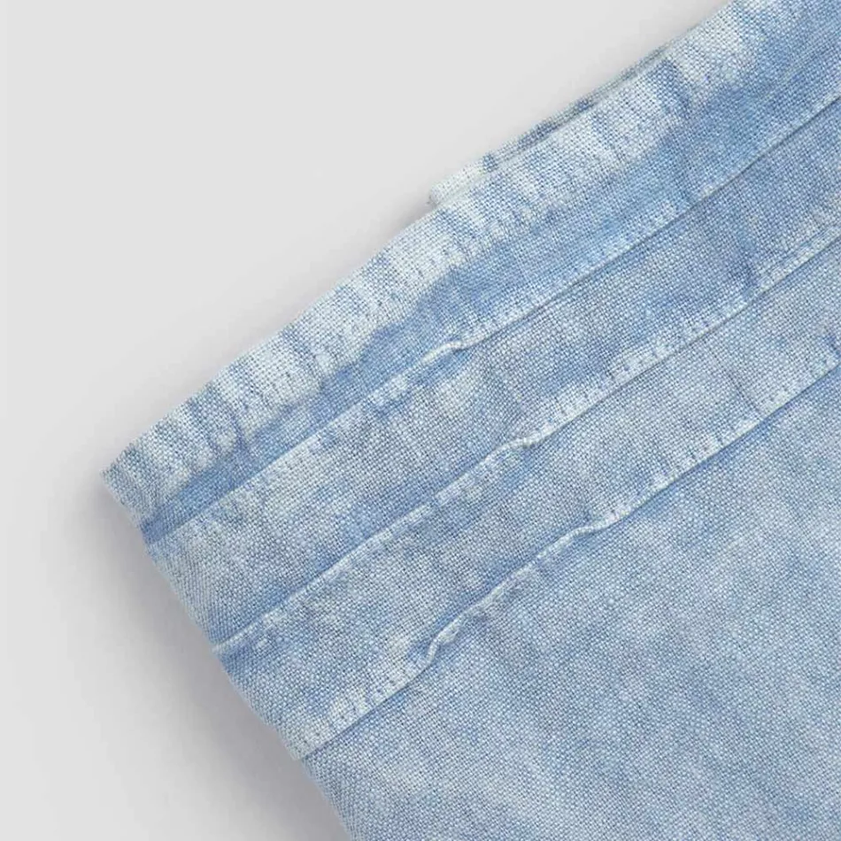 Toalla de baño de lino pesado azul claro de diseño de lujo italiano - Jojoba Viadurini