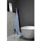 Toalla de baño de lino pesado azul claro de diseño de lujo italiano - Jojoba Viadurini