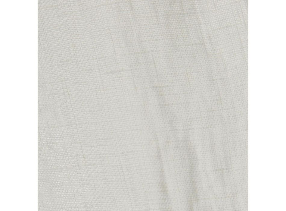 Cortina de lino claro blanco con botones de diseño de lujo italiano - Geogeo Viadurini