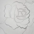 Cortina Blanca de Gasa de Lino y Organza con Elegante Bordado de Rosas - Mariarosa Viadurini