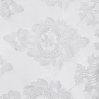 Cortina italiana de lino claro de lujo con organza y bordado blanco - Marinella Viadurini