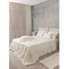 Cortina de lino claro con organza y bordado gótico en el Centro de Lujo - Marinella Viadurini