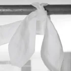 Cortina de Lino y Organza Blanca con Elegante Bordado de Diseño Italiano - Oceanomare Viadurini