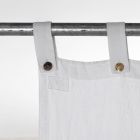 Cortina de lino pesado blanco con botones Calidad italiana de lujo - Gorgia Viadurini