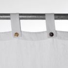 Cortina de lino pesado blanco con botones Calidad italiana de lujo - Gorgia Viadurini