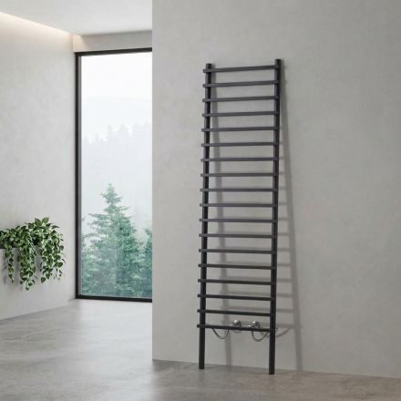 Radiador hidráulico de acero al carbono negro fabricado en Italia - Raggio Viadurini