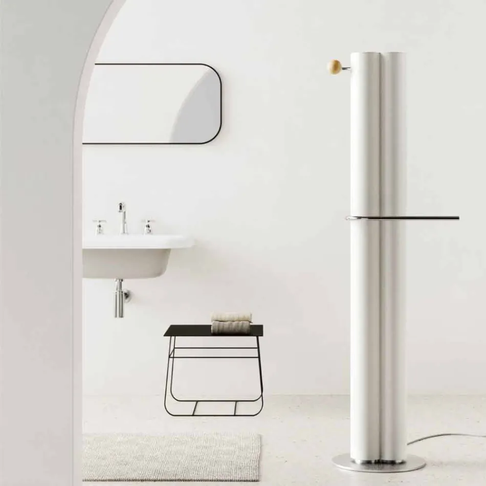 Radiador de baño de diseño vertical Suelo eléctrico 450 Watt - Ottolungo Viadurini
