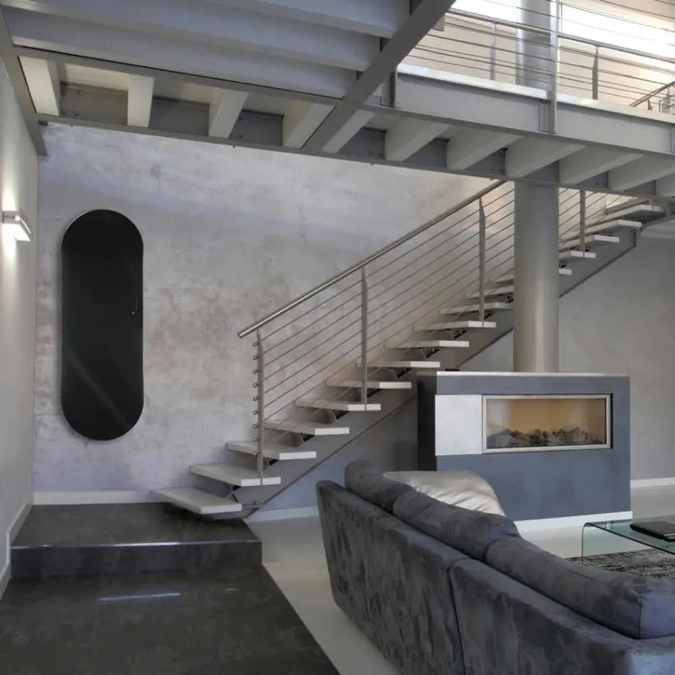 TERMOARREDO diseño eléctrico Brian vidrio templado, fabricado en Italia Viadurini