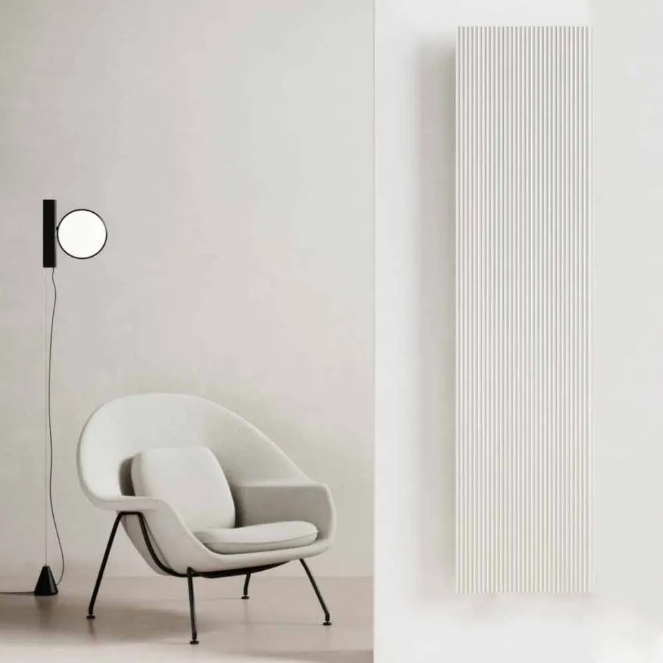 Radiador de pared eléctrico de diseño vertical en acero 900 W - 1000 líneas Viadurini