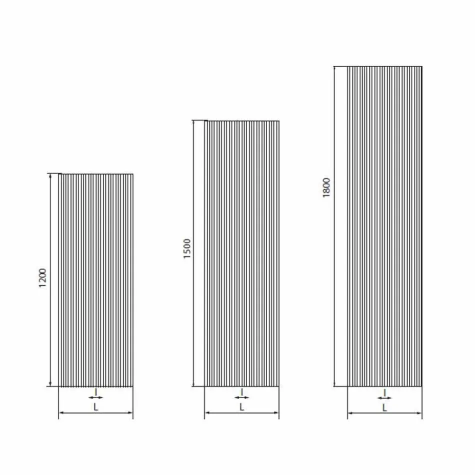 Radiador de pared hidráulico de diseño vertical en acero 900 W - 1000 líneas Viadurini