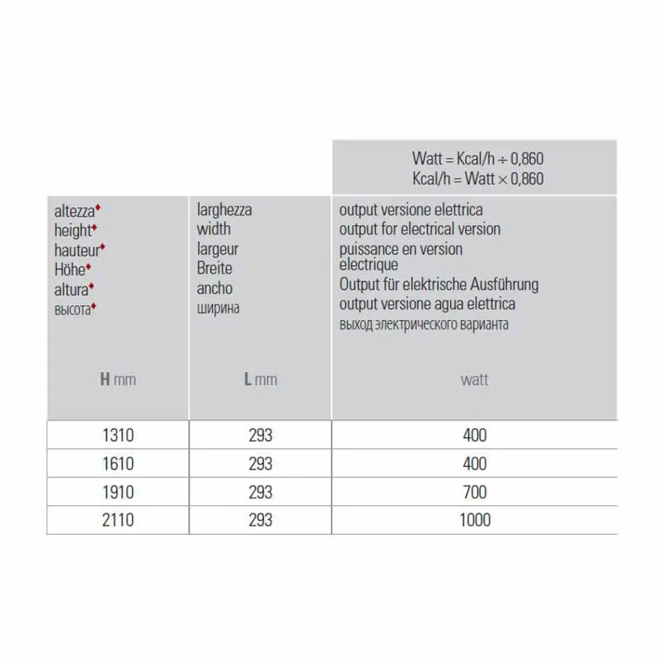 Radiador de pared eléctrico de diseño en aluminio moderno 1000 W - 100 líneas Viadurini