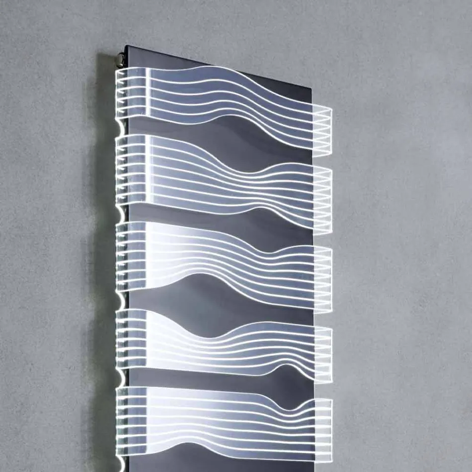 Radiador Eléctrico de Diseño para Salón o Baño con Led 1000 W - Brillo Viadurini