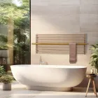 Radiador eléctrico de acero al carbono color beige fabricado en Italia - Solaris Viadurini