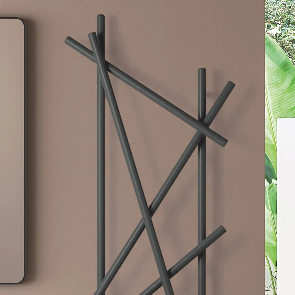 Radiador eléctrico de acero con tubos de sección redonda fabricado en Italia - Aleatorio Viadurini