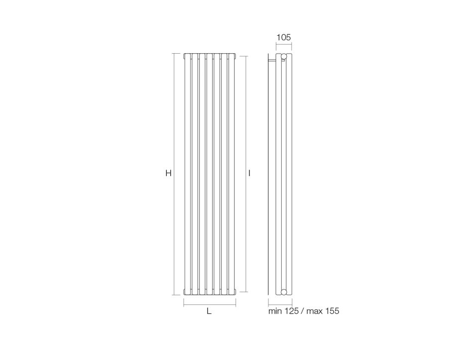 Radiador hidráulico con colectores horizontales y tubos verticales - Colomba Viadurini