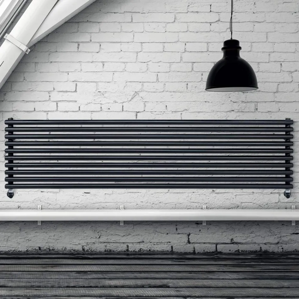 Radiador hidráulico con colectores verticales y tubos horizontales - Compuesto Viadurini