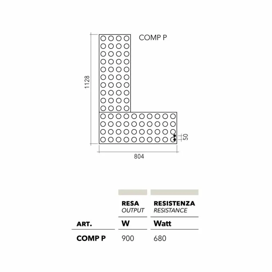 TERMOARREDO diseño eléctrico del ladrillo de Lego hizo en Italia Scirocco H Viadurini