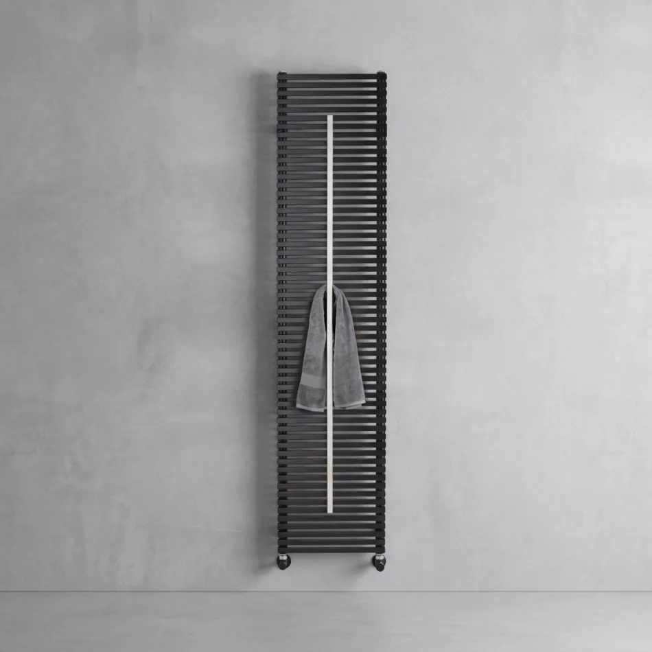 Radiador mixto Lux con toallero de acero, fabricado en Italia. Viadurini