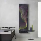 Radiador de pared eléctrico moderno de acero con decoración de 1000 vatios - Kelvin Viadurini