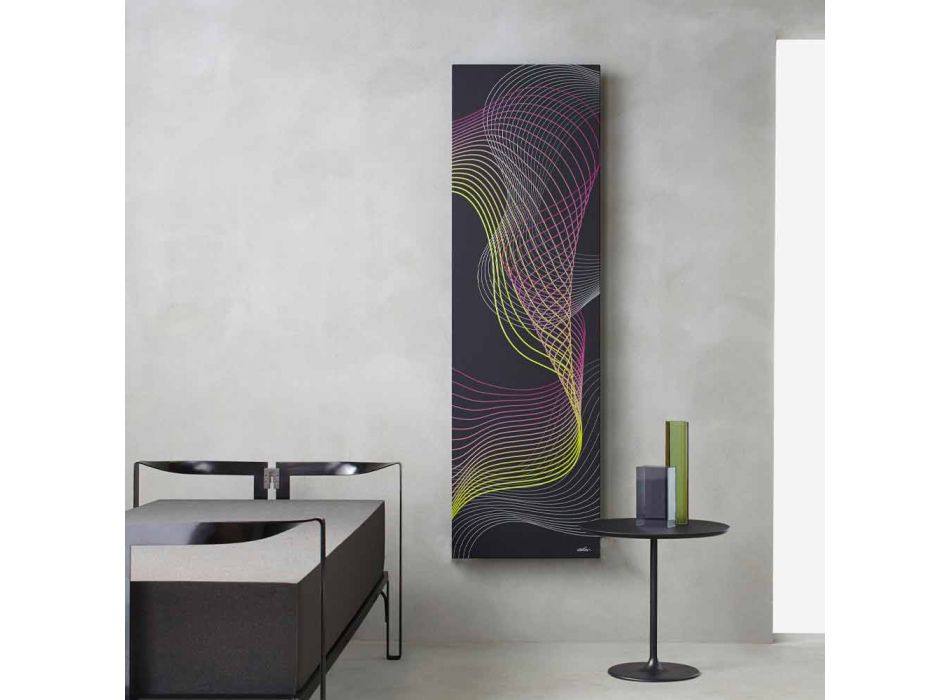 Radiador de pared eléctrico moderno de acero con decoración de 1000 vatios - Kelvin Viadurini