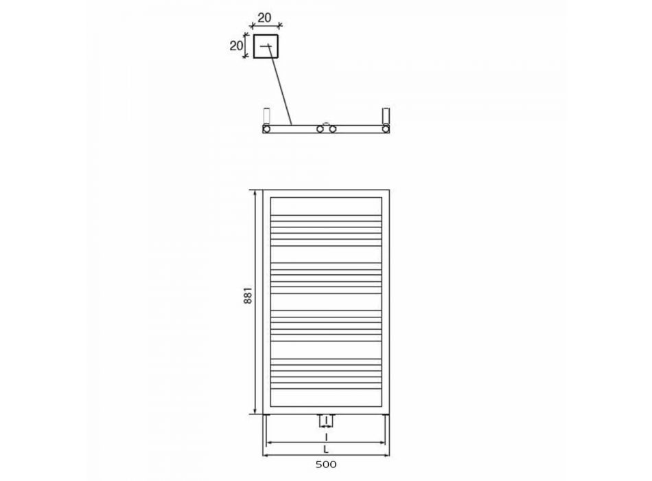 Calentador de toallas de radiador Diseño cuadrado de baño en acero 412 W - Torre