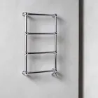 Calentador de toallas eléctrico de radiador cromado en diseño de latón 200 W - Caesar Viadurini