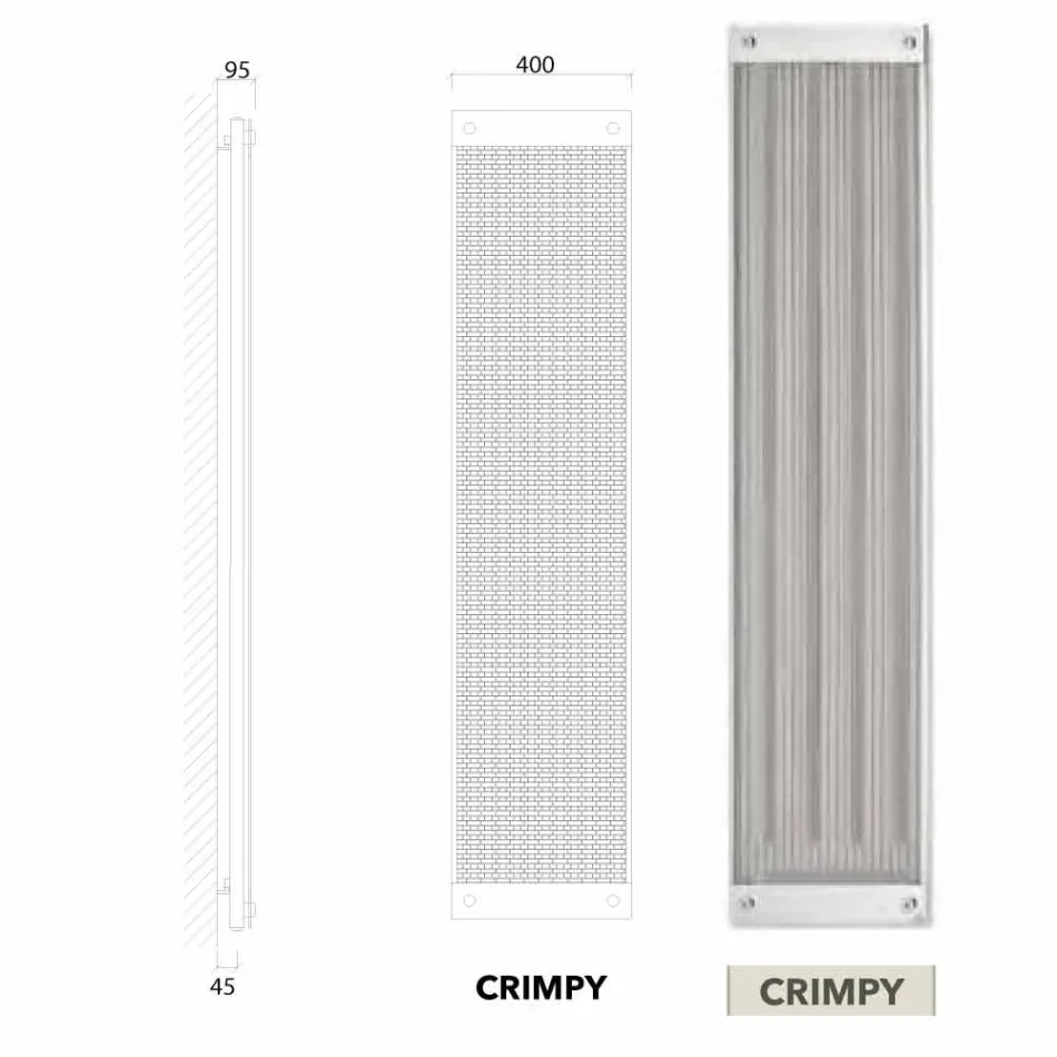 Vertical TERMOARREDO diseño moderno hidráulico nuevo vestido por Scirocco H Viadurini