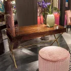 Tocador moderno con la tapa plegable en ébano brillante Ada 3 Viadurini