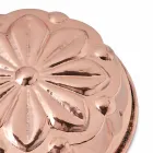Molde para pasteles redondo de cobre estañado a mano con decoración floral 28 cm - Gianmattia Viadurini