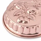 Molde para pasteles redondo de cobre estañado a mano con decoración de frutas 28 cm - Gianmattia Viadurini