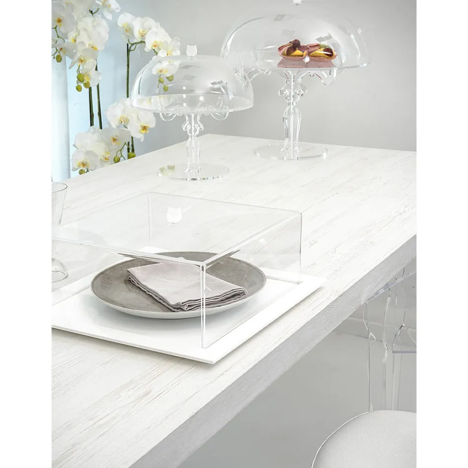 Molde para pasteles cuadrado de plexiglás transparente Made in Italy 2 tamaños - Crotone Viadurini