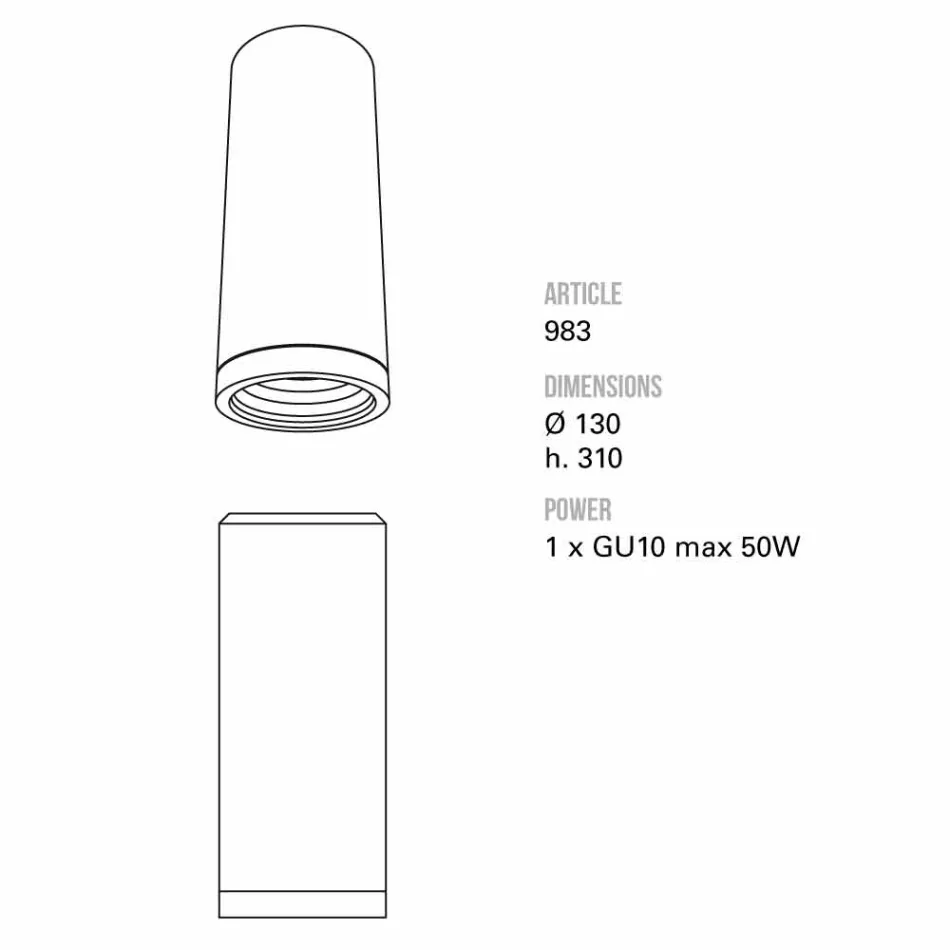 TOSCOT Karst gran luz de techo Ø 13 x H 31 cm Made in Toscana Viadurini