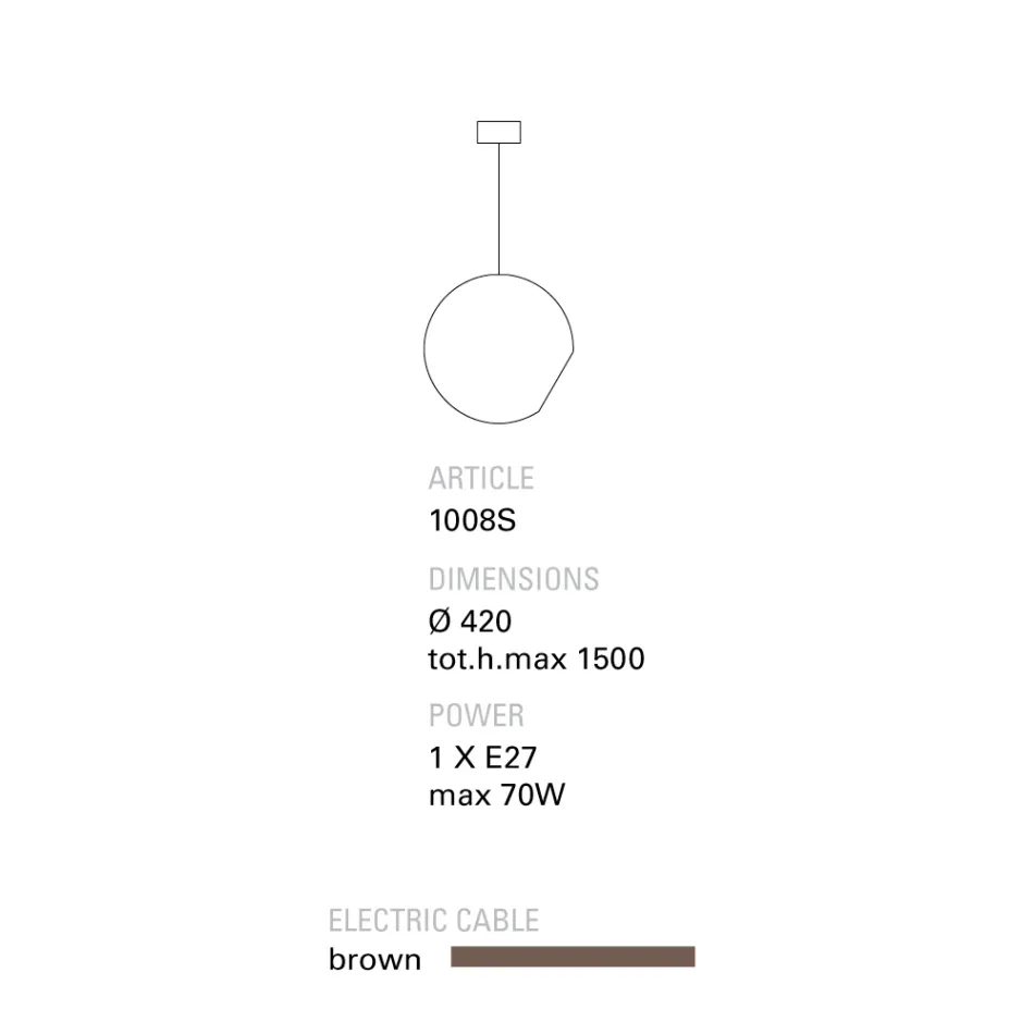 Lámpara colgante Toscot Newton de terracota de estilo moderno Viadurini