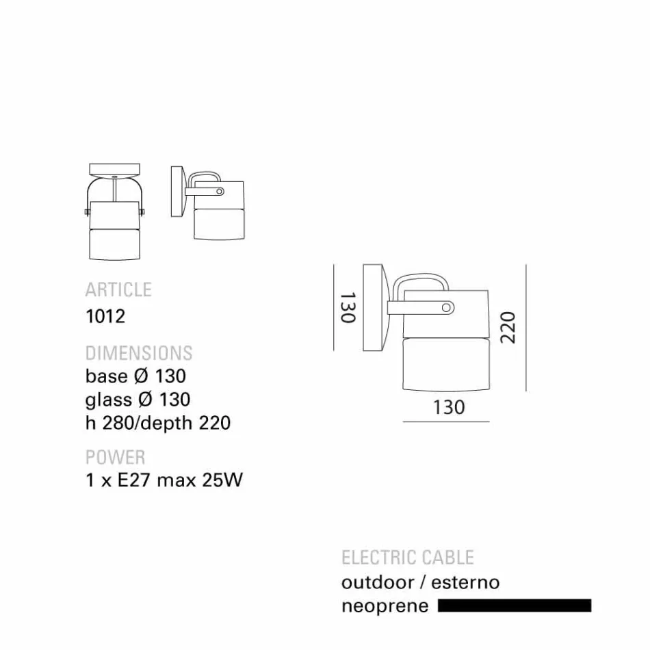 TOSCOT lámpara de techo oscilación / muro en la Toscana Viadurini