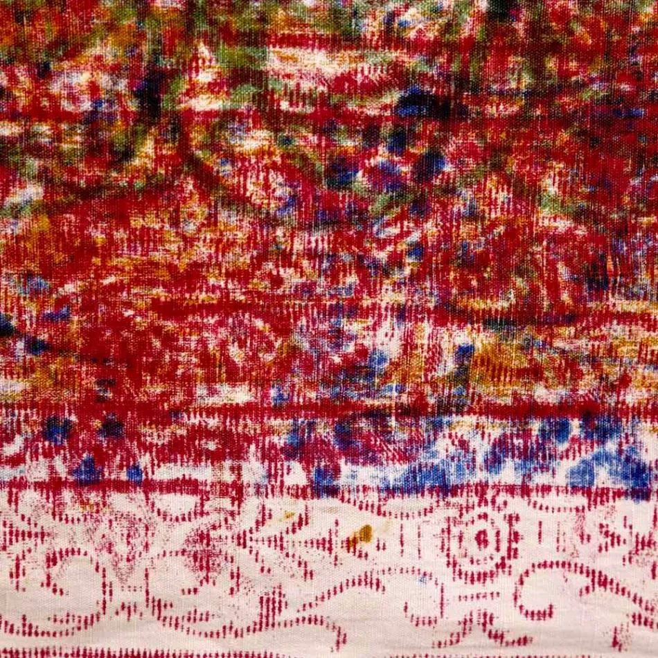 Mantel de algodón hecho a mano Estampado hecho a mano de una pieza - Marcas Viadurini