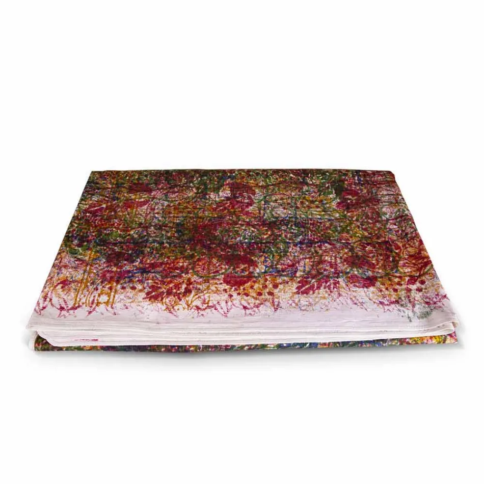 Mantel de algodón hecho a mano Estampado hecho a mano de una pieza - Marcas Viadurini