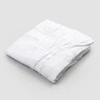 Mantel de lino blanco con borde plisado de lujo italiano - Tippel Viadurini