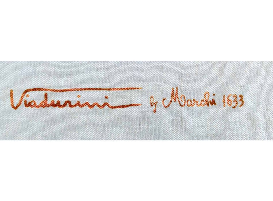 Mantel de arte italiano con diseño impreso a mano en algodón de una pieza Viadurini