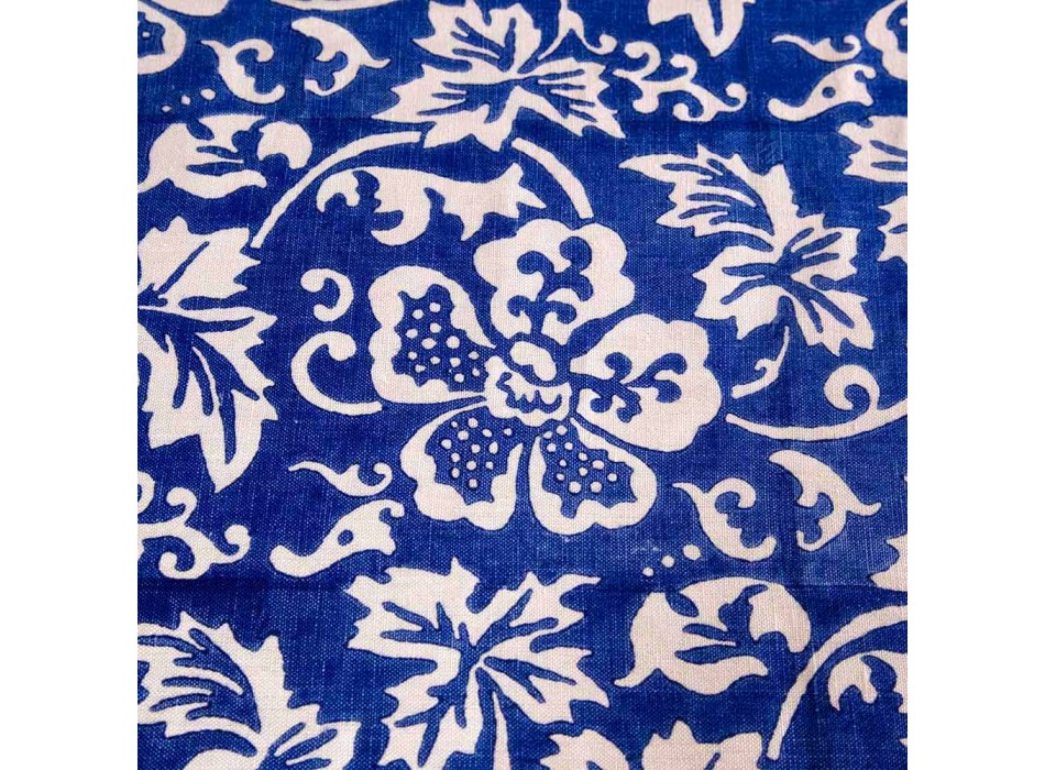 Mantel de lino 100% artesanal italiano con estampado a mano de una pieza - Marcas Viadurini