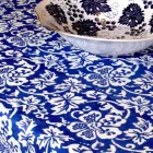 Mantel de lino 100% artesanal italiano con estampado a mano de una pieza - Marcas Viadurini