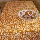 Mantel de lino 100% artesanal italiano con estampado a mano de una pieza - Marcas Viadurini