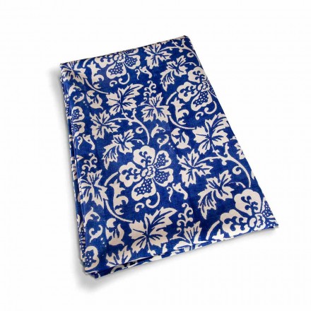 Mantel de lino 100% artesanal italiano con estampado a mano de una pieza - Marcas Viadurini