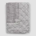 Mantel y Cenefa de Lino Antracita con Decoración Geométrica, Hecho a Mano - Dippel Viadurini