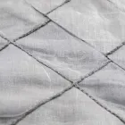 Mantel y Cenefa de Lino Antracita con Decoración Geométrica, Hecho a Mano - Dippel Viadurini