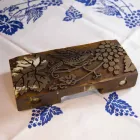 Mantel de lino artístico con estampado italiano de la mano - Marcas Viadurini